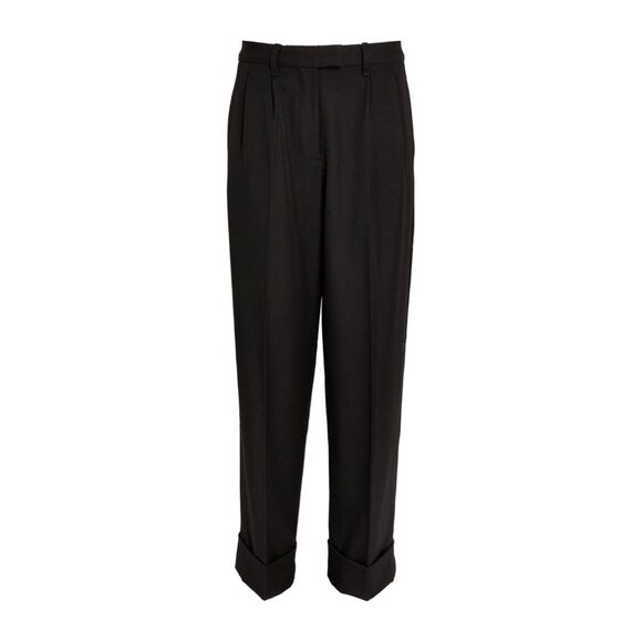 NWT Rag & Bone Women's Marianne Italian Wool Cuffed Hem Trousers in Black Size 2 - Picture 6 of 13